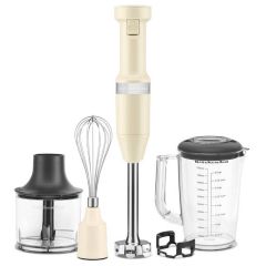 KitchenAid 5KHBV83BAC Corded Hand Blender & Accessories - Almond Cream