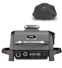 Ninja OG701UK1 Woodfire Electric BBQ Grill & Smoker with Cover
