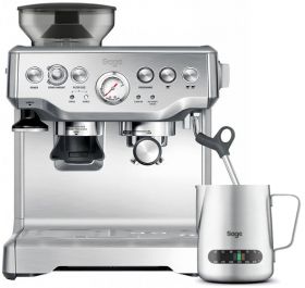 Sage by Heston Blumenthal Barista Express Bean-to-Cup Coffee Machine with Temperature Control Milk Jug, Stainless Steel
