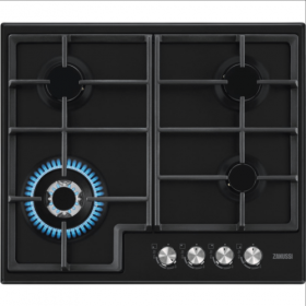 Zanussi ZGH66424BB Gas Hob with Cast Iron pan supports